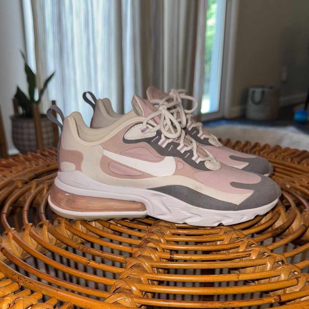 Nike Air Max 270 React in Pink and Cream